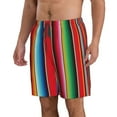 thumbnail image 2 of Logiee Mexican Serape Blanket Stripes Print Mens Swim Trunks Quick Dry Board Shorts,Breathable Hawaii Beach Shorts Swimwear Bathing Suits-3X-Large, 2 of 6