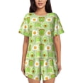 thumbnail image 1 of Balery Avocado And Toast Conjunto de Pijama para Mujer con Estampado, Dos Piezas de Manga Corta y Shorts, Ropa de Dormir Suave con Cuello Redondo y Bolsillos-Medium, 1 of 6