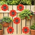 thumbnail image 5 of Outdoor Wall Decor Wall Art Metal Flowers for Outside Garden Decor for Outside 2 Pack Iron Daisys Hanging Ornament Courtyard Balcony Fence Patio Housewarming Birthday Gift Creative Ornament, 5 of 6