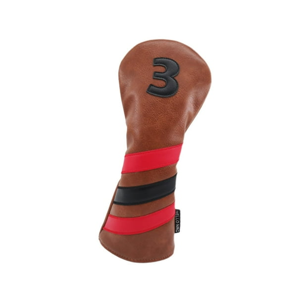Protector de madera de la cubierta del palo de golf de la cubierta de la cabeza, cubierta de la cabeza del golf para golf negro 3