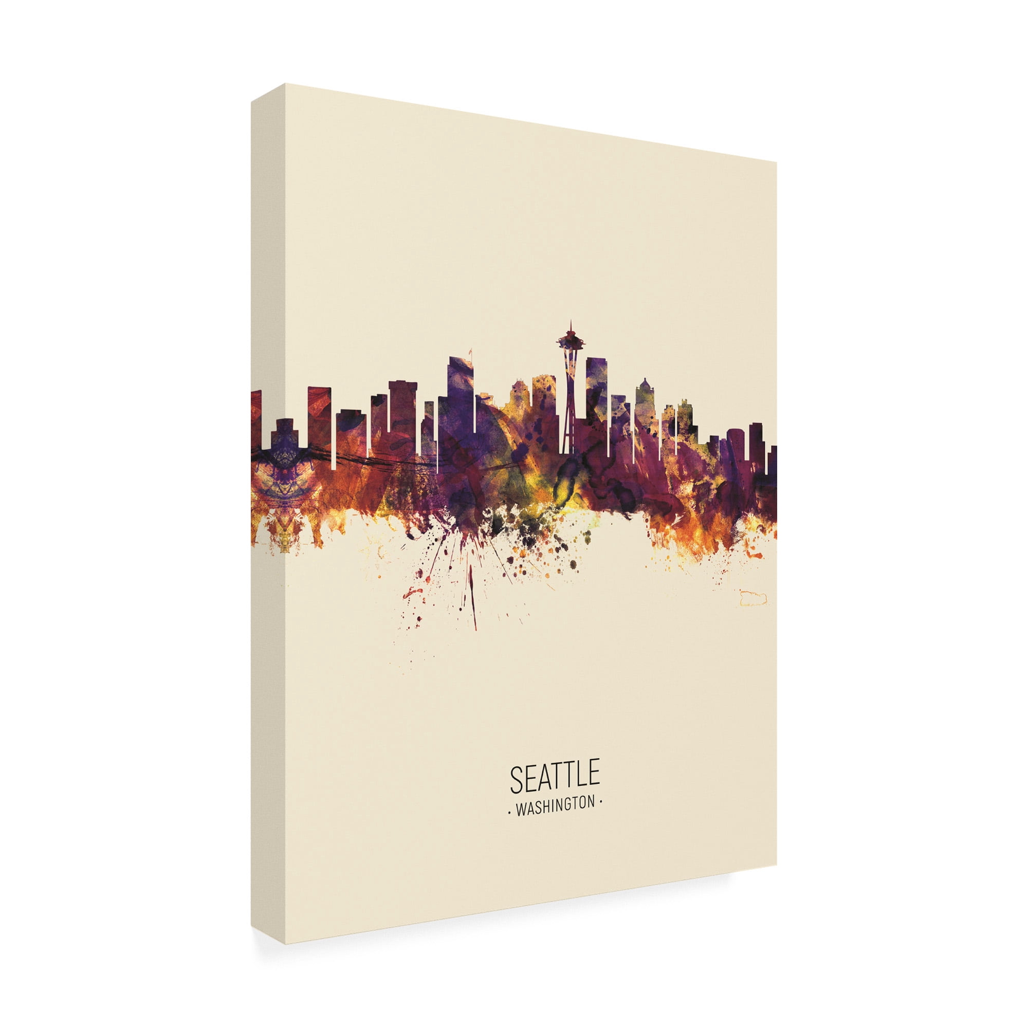 Trademark Fine Art 'Seattle Washington Skyline Portrait III' Canvas Art by Michael Tompsett