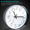 thumbnail image 2 of jomparis Reloj de pared moderno de 12 pulgadas, silencioso, funciona con pilas, reloj de pared redondo decorativo de cuarzo para oficina, aula, escuela (negro), 2 of 7