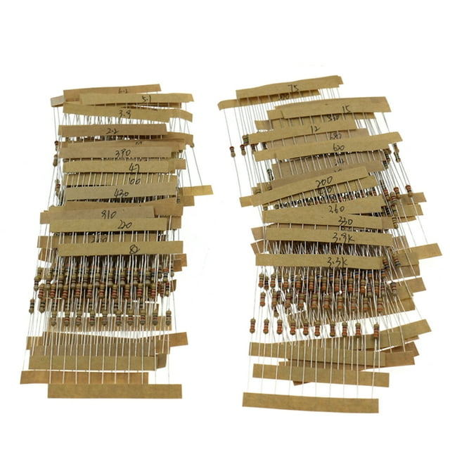 Bearachild 1220 unids/set paquete surtido de resistencias placa de circuito 1/4W 5 0,33Ω-4,7 MΩ resistencias Kit de componentes electrónicos DIY Decoración del hogar Bearachild HA062064-00