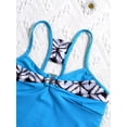 thumbnail image 5 of CHICTRY 3Pcs Kids Girls Swimsuit V Neck Crop Top Vest with Shorts and Briefs Set Swimwear, 5 of 7