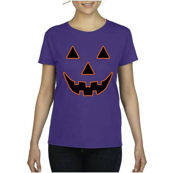 IWPF - Women's T-Shirt Short Sleeve - Halloween Costume Pumpkin Face