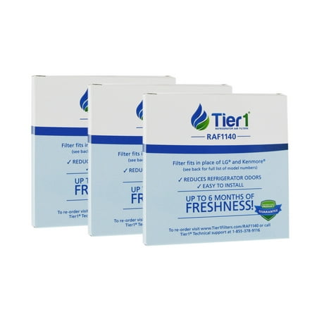 Tier1 LT120F Refrigerator Air Filter 3-pk | Replacement for LG LT120F, ADQ73214402, ADQ73214404, ADQ73214403, ADQ73334008, Kenmore Elite 46-9918, Fridge Air Filter