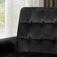 thumbnail image 5 of Noble House Nelson Black and Espresso Brown Fabric Tufted Club Chair, 5 of 7