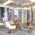 thumbnail image 1 of Hair salon mirror, hair salon, whole body wall hanging, hairdressing mirror table, LED with light, floor mounted mirror My Lux Decor Round, 1 of 5