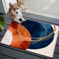 thumbnail image 4 of Navy Blue Burnt Orange Large Area Rugs for Bedroom Living Room, Soft Non Slip Carpet Bedside Rug, Boho Art Modern Geometric Rectangular Floor Cover Kitchen Accent Rug 2'x3' for Dining Room/Office, 4 of 9