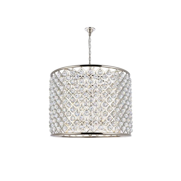 Elegant Lighting Madison 36" 12 Light Royal Crystal Pendant Lamp