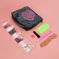 thumbnail image 4 of Cartera con pintura de diamantes, patrón de flores rosas, bolsa de cadena de maquillaje, artesanía hecha a mano, regalo para mujer, 4 of 12