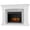 White and Gray, variant on Real Flame Deland 63" Traditional Wood Grand Electric Fireplace in White