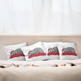 thumbnail image 4 of Ambesonne Christmas Throw Pillow Cover 4 Pack, Cat with Santa Hat, 18", White Red Grey, 4 of 5