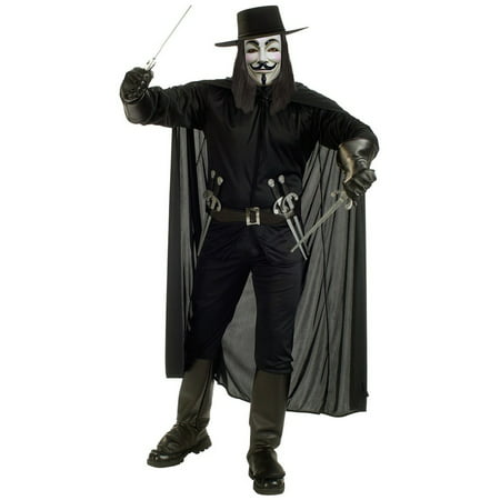 V For Vendetta Guy Fawkes Adult's Costume Bundle Adult's Standard Size