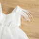thumbnail image 4 of Gibobby Pañalero de algodón de malla de encaje de plumas sin mangas para niñas pequeñas, ropa de moda para niños(Blanco, 6-9 Meses), 4 of 5