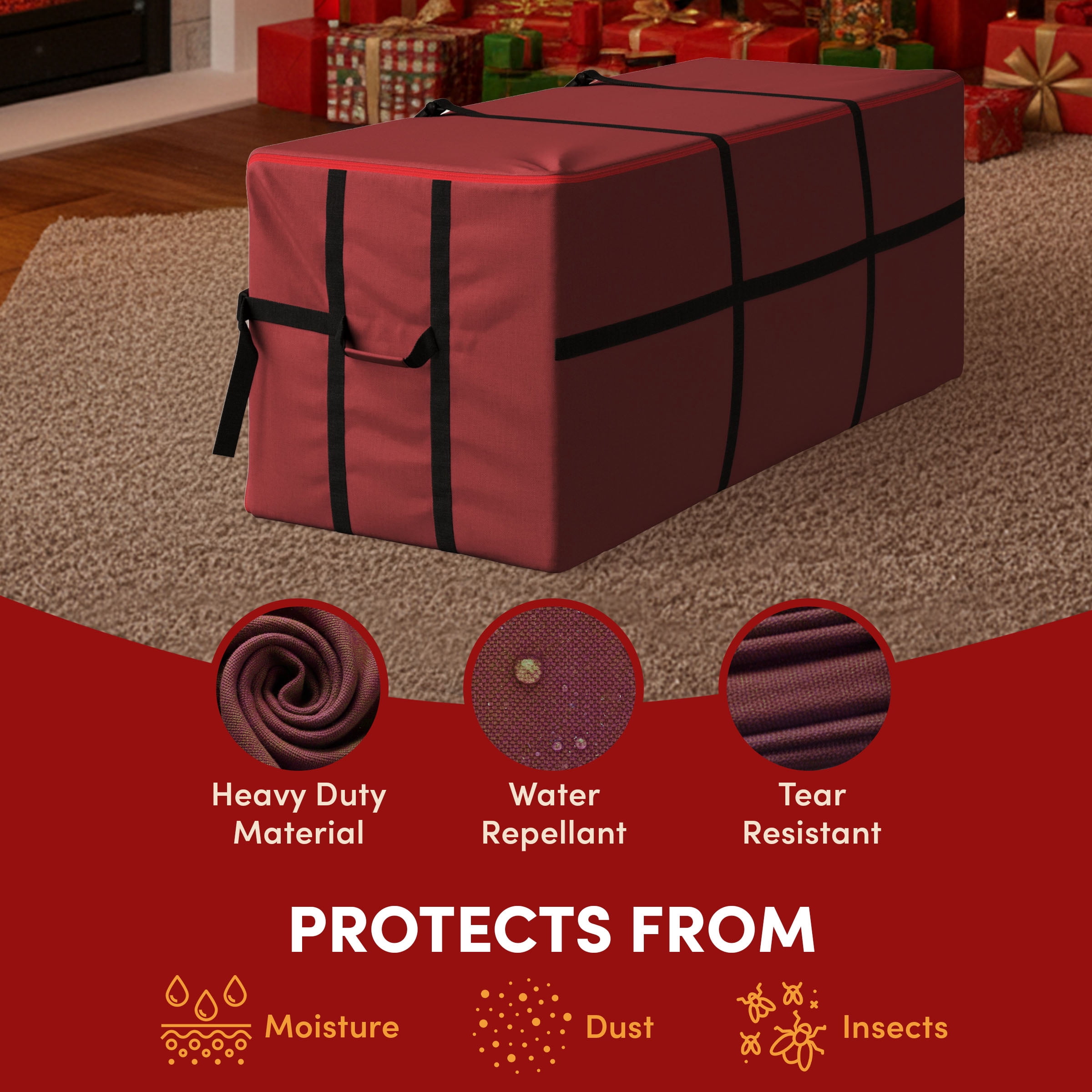 Elf Stor Heavy Duty Canvas Christmas Tree Storage Bag Large For 9 Foot Tree