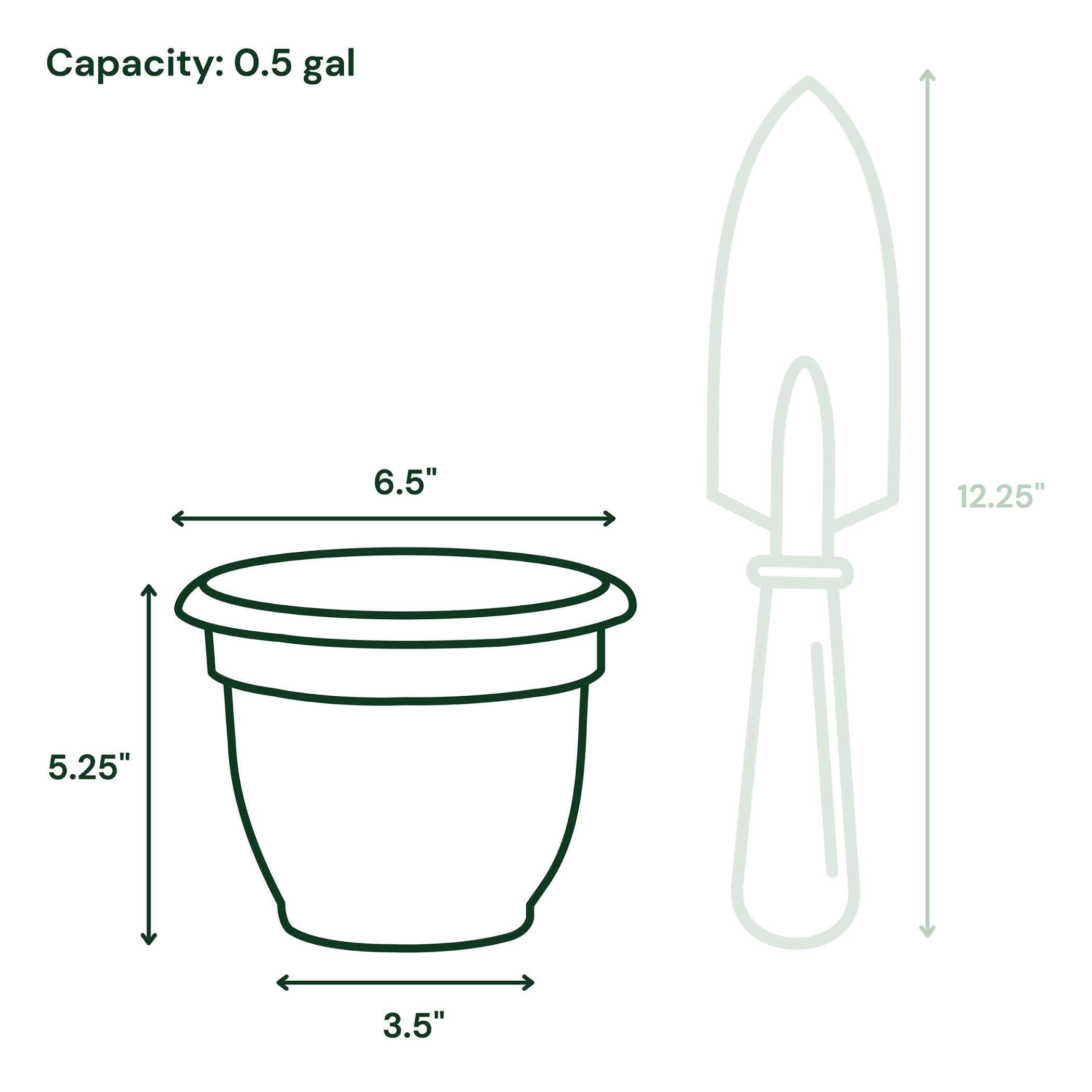 Bloem Ariana 6" Vanilla Bean Round Self-Watering Resin Planter Pot - Rolled Rim Indoor and Outdoor Gardening Planter