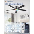 thumbnail image 3 of Ventilador de Techo ZMISHIBO 52" Luz RGB Regulable 20W Control por App, 3 of 9