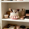 thumbnail image 5 of JHyouerji Polyester Woven Storage Basket with Tassels,Pink Compact Decorative Cylindrical Bin for Cosmetics Makeup Brushes Desk Bathroom Storage, 5 of 7