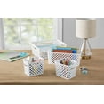 thumbnail image 6 of Mainstays 4-Piece White Decorative Plastic Storage Basket Set, 14 in x 11.6 in x 5.3 in, 6 of 11
