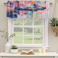 thumbnail image 2 of Colorful Oil Painted Curtain Valances for Windows, Kitchen Valance Window Treatments Panel 2 Pack, Modern Artwork Abstract Rod Pocket Short Curtains for Bathroom Bedroom 60 x 18 Inch, 2 of 8