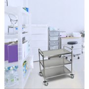 St-3 - 37 Three Flat Large Shelves Utility Cart - Stainless Steel