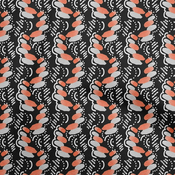 oneOone Polyester Spandex Black Fabric Abstracts Dress Material Fabric Print Fabric By The Yard 56 Inch Wide