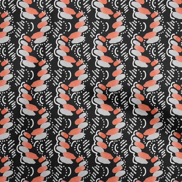 oneOone Cotton Flex Black Fabric Abstracts Sewing Craft Projects Fabric Prints By Yard 40 Inch Wide