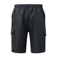 thumbnail image 4 of Men's Summer Quick-Dry Sports Shorts, Multi-Pocket Outdoor Shorts with Elastic Waist & Breathable Lining ,Black S, 4 of 4