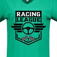 thumbnail image 4 of Inktastic Racing League with Race Car Wheel and Wings Women's V-Neck T-Shirt, 4 of 5