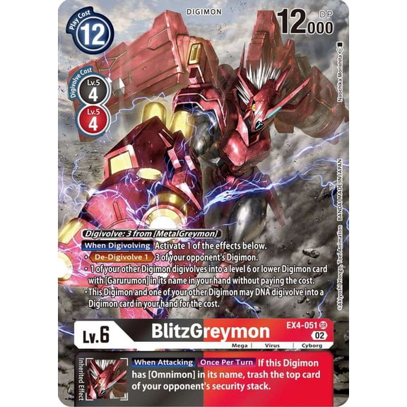 Digimon Alternative Being Super Rare BlitzGreymon EX4-051 (Alternate Art)