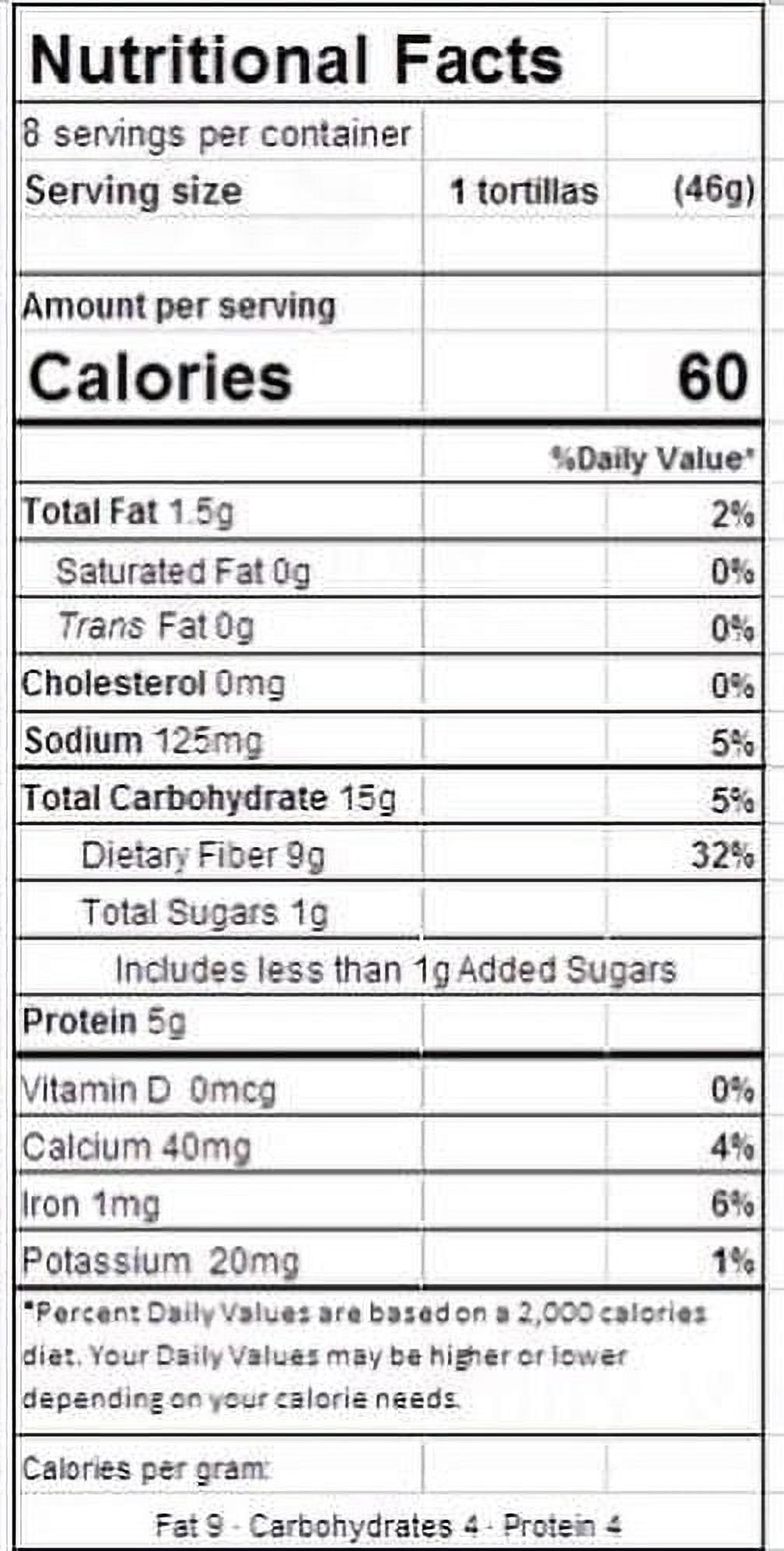 Sol De Oro High Fiber Low Carb Flour Tortillas
