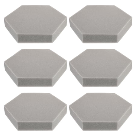 WHAMVOX Hexagonal Acoustic Panels for Home Use Grey Polyurethane Sound Dampening Walls and Ceilings 6 Pieces
