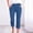 Blue, variant on Capri Pants for Women High Waisted Dress Capris Side Split Straight Leg Stretchy Cropped Work Pants with Pockets