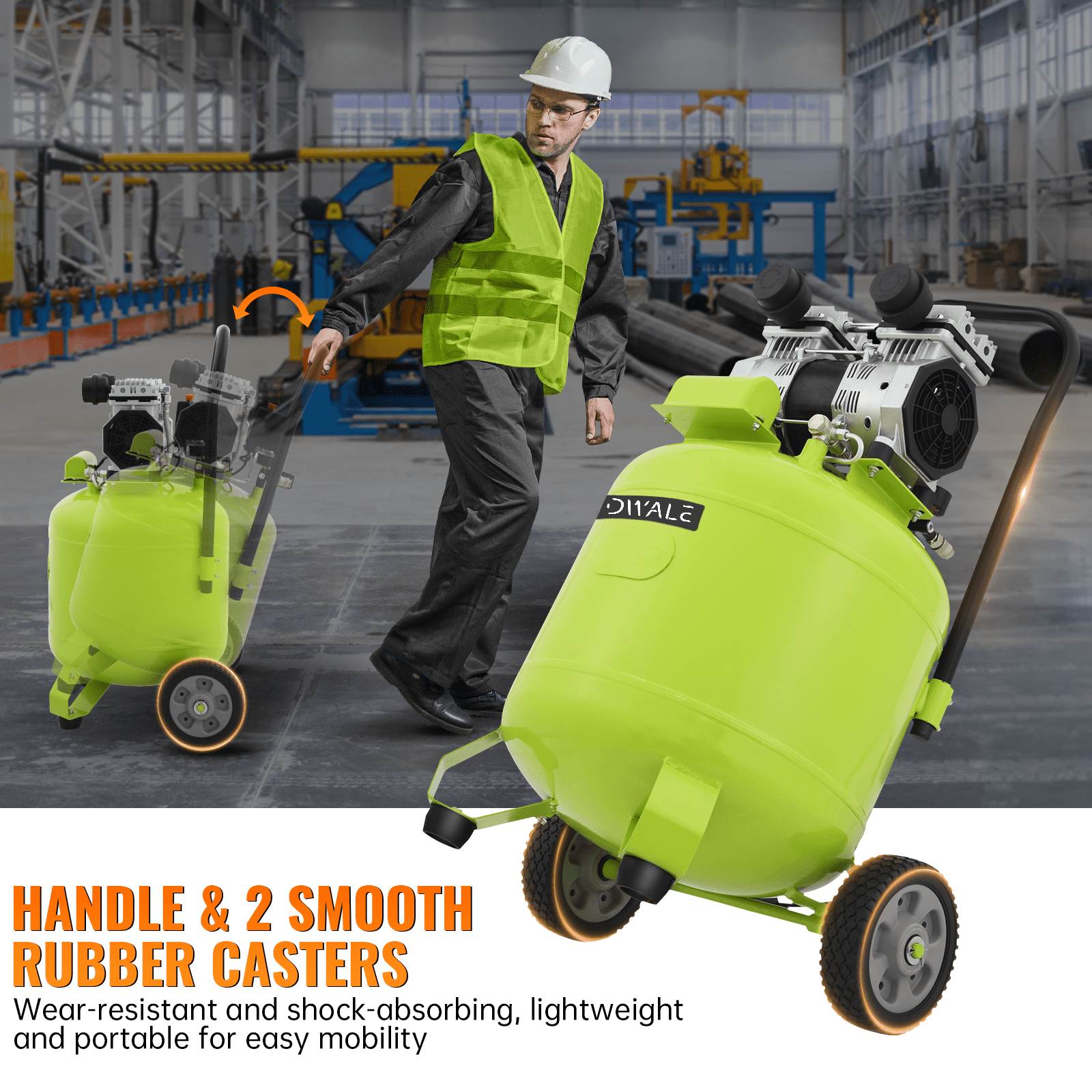 13 Gallon Air Compressor,2HP 4.2SCFM @90PSI Ultra Quiet and Oil-Free Air Compressor,115PSI Max Pressure,75 dBA Noise Level,Oil Free Compressor Tank for Auto Repair, Tire Inflation, Spray Painting