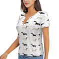 thumbnail image 2 of Wukai Dachshund Dog Casual V-Neck Graphic Tees for Women: Lightweight and Breathable Summer Tops with Stylish Design-Medium, 2 of 8