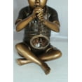 thumbnail image 4 of Nifao Boy Playing Flute Outdoor Fountain Statue, Bronze Garden Water Feature Sculpture for Patio & Yard – Outdoor Garden Decor Sculpture, 7"L x 11"W x 14"H, 4 of 13