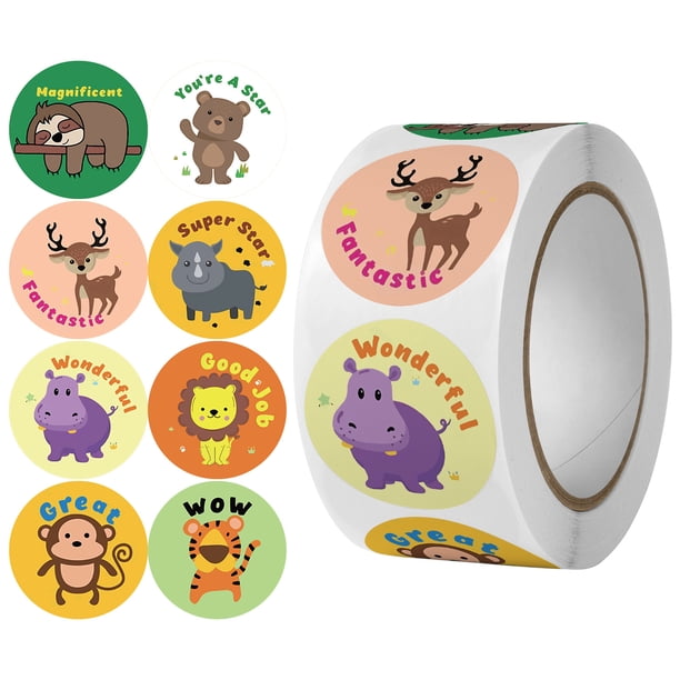 animales de dibujos animados, pegatinas de etiquetas autoadhesivas, pegatinas de pared con forma de animal, para favores de fiesta de niños