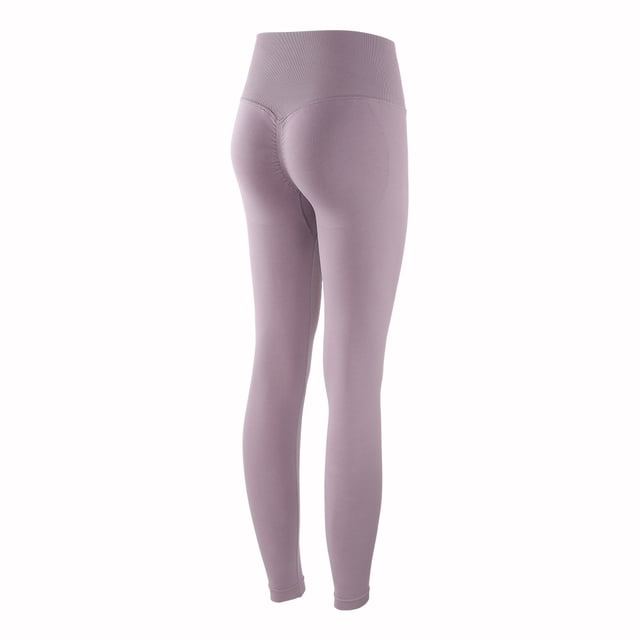 Pantalones de fitness de cintura alta y cadera de color melocotón, pantalones deportivos ajustados y elásticos sexis para mujer, pantalones de yoga de color melocotón