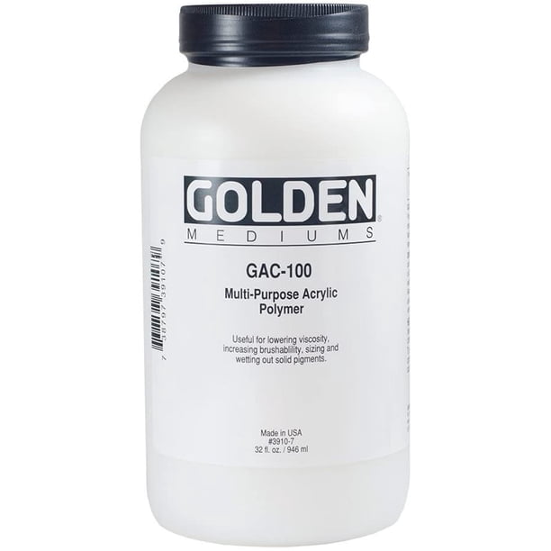 GOLDEN GAC 800 Acrylic Medium - 128 Fl Oz, Low-Crazing Extender For Pouring & Fluid Art
