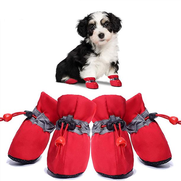 Protector de patas de zapatos para perros (4 piezas-amarillo)