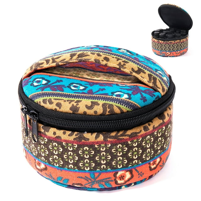 Essential Oil Bag Canvas Oil Travel Case Essential Oil Case for 5/10/15ml Bottle
