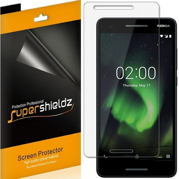 [6-Pack] Supershieldz for Nokia 2 V / 2V / 2.1 Screen Protector, Anti-Bubble High Definition (HD) Clear Shield