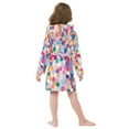 thumbnail image 7 of FORMRS Niños Bathrobe Unisex Hooded Robe Soft Plush Pajamas Sleepwear, Size 2-3T, Light Colorful Circles, 7 of 7