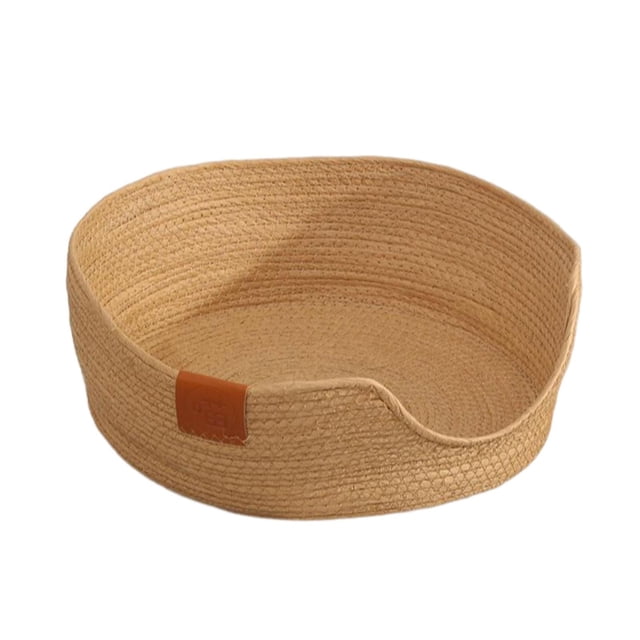 Cama tejida a mano para gatitos, cesta para dormir para gatos, resistente, 17,7x6,7 pulgadas, multifuncional, cómoda, resistente a los arañazos, hecha