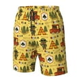 thumbnail image 5 of Kdxio Car Tent Trees Pattern Mens Casual Shorts - Drawstring Summer Beach Sports Shorts for Men, 5 of 9