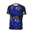 thumbnail image 5 of Rocae Christmas Night for Men's Mesh Quick-Dry Short Sleeve Workout T-Shirt,Mens Crew Neck Tee Lightweight Soft Classic T Shirts 6X-Large, 5 of 9