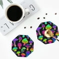 thumbnail image 5 of Kll Octagon Drink Coasters Set Of 4,Pu Leather Absorbent Coasters Set Decorative Coffee Cup Coasters Housewarming Gift For Home Decor-Bright Mushrooms, 5 of 9