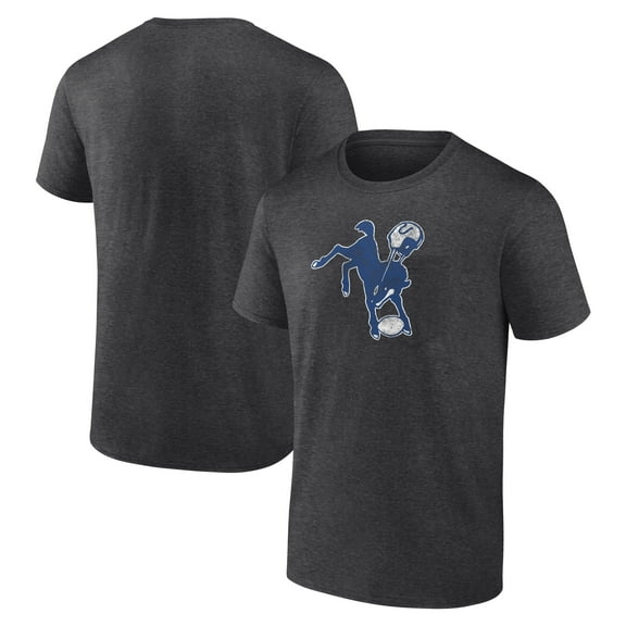 Men's Charcoal Indianapolis Colts Throwback Logo T-shirt