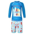 thumbnail image 3 of vastwit Kids Boys Rash Guard Swimsuit Shark Fish Print Long Sleeve Swim Shirts with Shorts Set Blue 2-3, 3 of 7